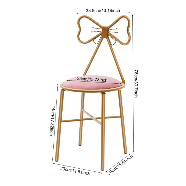 CNCEST Butterfly-Shaped Vanity Chair, Dining Chair, Makeup Chair, Butterfly Backrest Chair