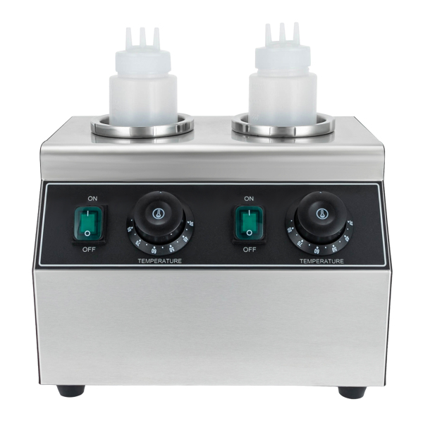 2pcs 0.68L Electric Sauce Bottle Warmer Commercial Electric Sauce Warmer with Anti-slip Feet Hot Chocolate Warmer for Homes Parties