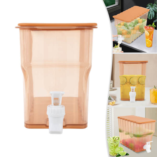 Beverage Dispenser, Beverage Dispenser with Faucet, Water Dispenser for Refrigerator, Orange Beverage Dispenser, Beverage Dispenser with Faucet, Water Dispenser for Refrigerator, Orange