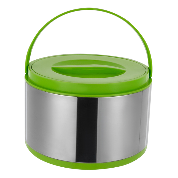 Insulated Pot Set 3 Pcs Insulated Pots with Convenient Handles Large Opening Stainless Steel Insulated Pot for Home Restaurants Green
