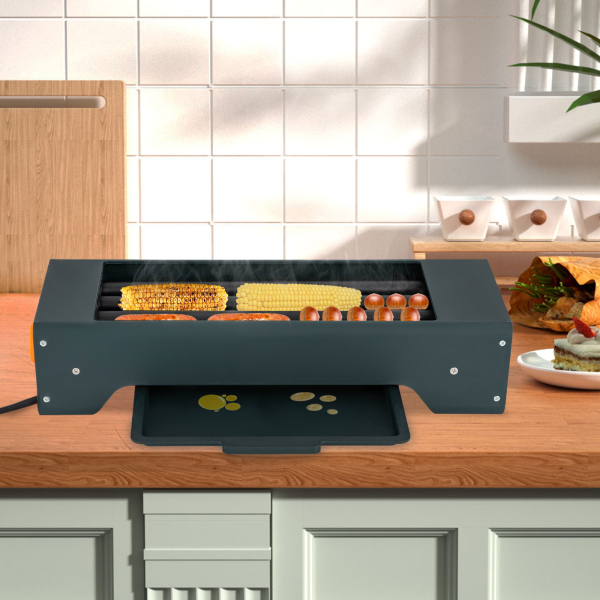 Sturdy and Durable Hot Dog Grill Machine Hot Dog Grill with Precise Temperature Control Hot Dog Roller Machine for Homes Bakeries Dark Green
