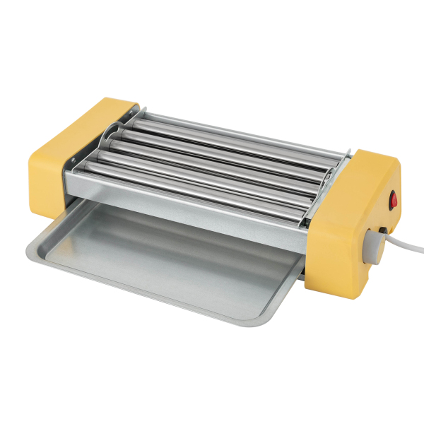 3-in-1 Electric Grilling Machine Hot Dog Grill Electric Barbecue Grill Electric Non-Stick Grill Hot Pot BBQ Grill for Cafeterias Snack Bars Yellow
