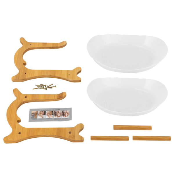 White 2 Tier Fruit Bowl, Fruit Basket Stand, Fruit Serving Tray 14.8*22.5*21.5cm