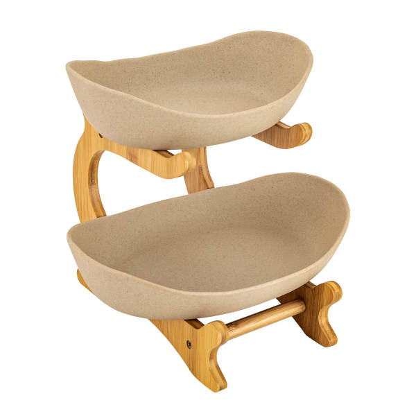 2 Tier Fruit Basket, Fruit Bowl for Kitchen Counter, Fruit Basket for Kitchen, Two Tier Fruit Bowl for Kitchen Counter Two Tier Serving Stand