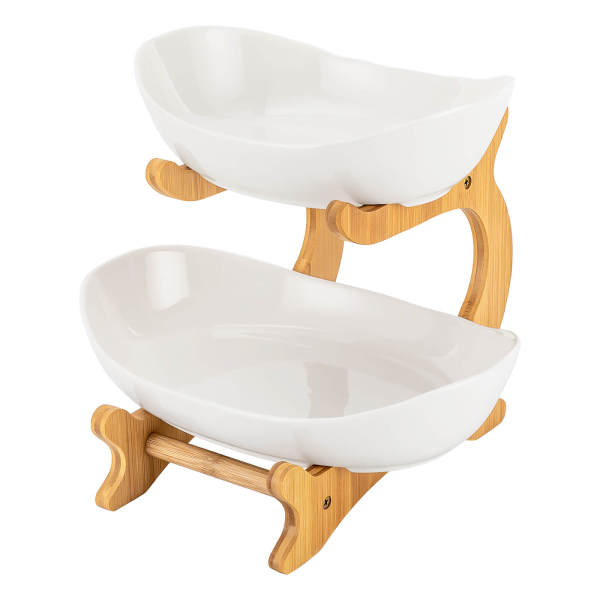 2 Tier Fruit Basket, Fruit Bowl for Kitchen Counter, Fruit Basket for Kitchen, Two Tier Fruit Bowl for Kitchen Counter