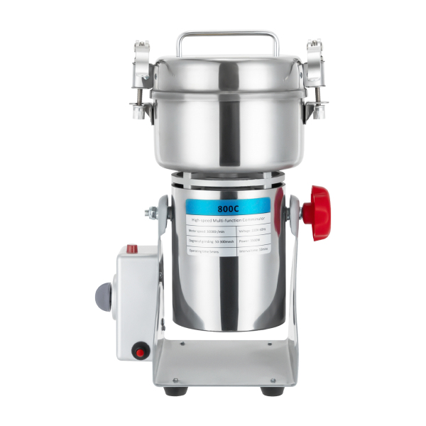 800g 220V Electric Grain Mill Durable and Sturdy Grist Mill with Upgraded Junction Box and Snap-on Lid Grain Mill for Grains Spices