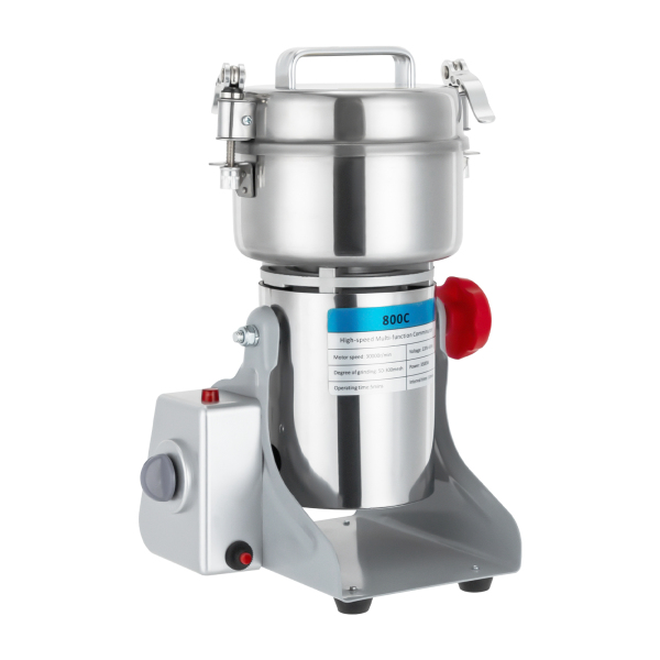800g 220V Electric Grain Mill Durable and Sturdy Grist Mill with Upgraded Junction Box and Snap-on Lid Grain Mill for Grains Spices