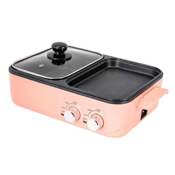 Electric 2 in 1 Hot Pot w/Grill BBQ Oven Barbecue Pan Grill Hot pot Machine New