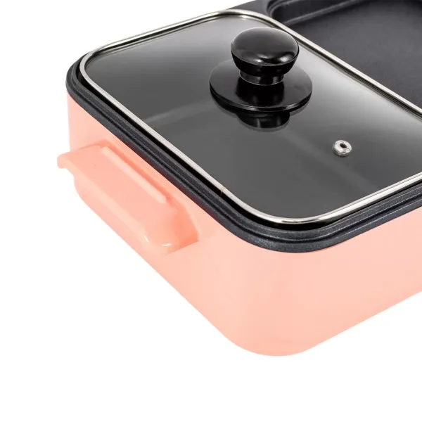 Electric 2 in 1 Hot Pot w/Grill BBQ Oven Barbecue Pan Grill Hot pot Machine New