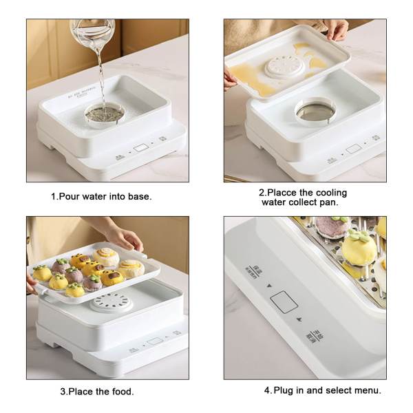 Electric Food Steamer, Healthy Cooking Steamer with 3 Tier Stackable Basket, 42.27 Quart(40L) Breakfast Steam Cooker Cookware