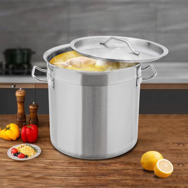 Stainless Steel Stock Pot Cookware Commercial Large Soup Boiling Large Stock Pot with Lid Round Corners Flat Bucket Bottom for Restaurants Canteens Hotpot Stores Stainless Steel Stock Pot Cookware Commercial Large Soup Boiling Large Stock Pot with Lid Round Corners Flat Bucket Bottom for Restaurants Canteens Hotpot Stores