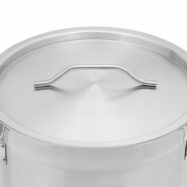 Stainless Steel Stock Pot Cookware Commercial Large Soup Boiling Large Stock Pot with Lid Round Corners Flat Bucket Bottom for Restaurants Canteens Hotpot Stores
