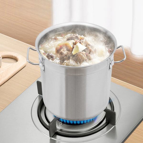 Stainless Steel Stock Pot Cookware Commercial Large Soup Boiling Large Stock Pot with Lid Round Corners Flat Bucket Bottom for Restaurants Canteens Hotpot Stores Stainless Steel Stock Pot Cookware Commercial Large Soup Boiling Large Stock Pot with Lid Round Corners Flat Bucket Bottom for Restaurants Canteens Hotpot Stores