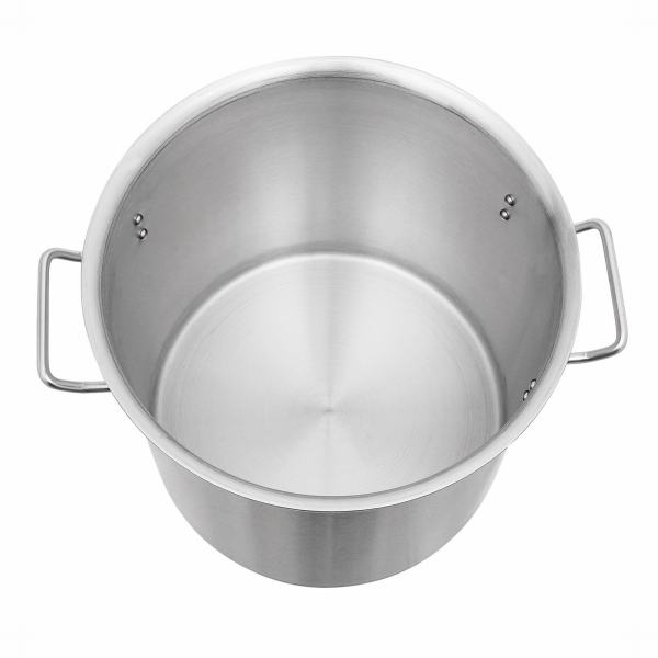 Stainless Steel Stock Pot Cookware Commercial Large Soup Boiling Large Stock Pot with Lid Round Corners Flat Bucket Bottom for Restaurants Canteens Hotpot Stores