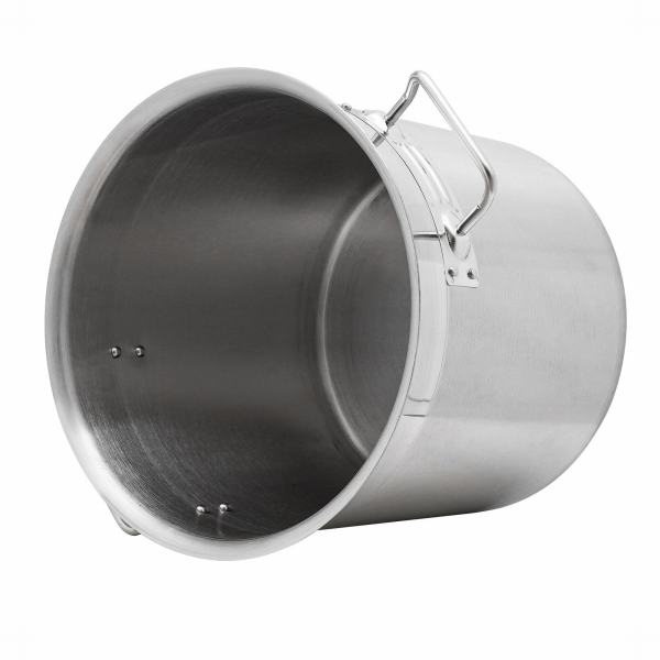 Stainless Steel Stock Pot Cookware Commercial Large Soup Boiling Large Stock Pot with Lid Round Corners Flat Bucket Bottom for Restaurants Canteens Hotpot Stores