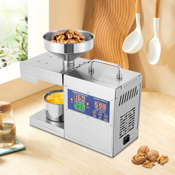 220V Oil Press Machine Cold and Hot Press Oil Machine with Intelligent Temperature Control System Stainless Steel Oil Press Machine