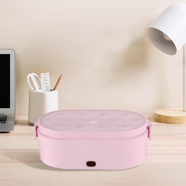 Pink Portable Electric Heated Car Home USB Heating Lunch Box, Bento Food Warmer, Heated Lunch Box
