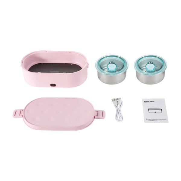 Pink Portable Electric Heated Car Home USB Heating Lunch Box, Bento Food Warmer, Heated Lunch Box Pink Portable Electric Heated Car Home USB Heating Lunch Box, Bento Food Warmer, Heated Lunch Box