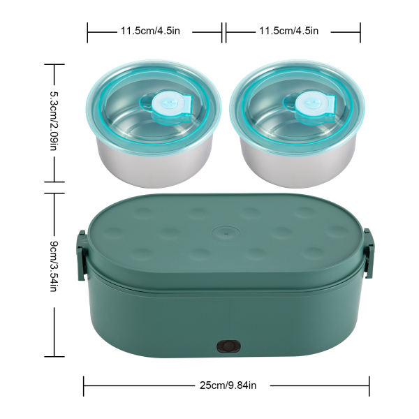 Portable Electric Heated Car Home USB Heating Lunch Box, Bento Food Warmer, Heated Lunch Box
