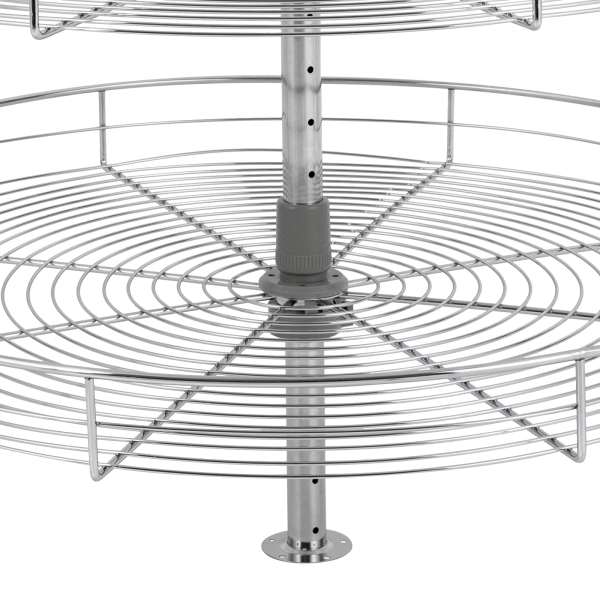 31-inch Diameter, 360° Rotating 2-Shelf  Electrofacing  Iron Blind Corner Cabinet Organizer with 66 lbs Total Load Capacity