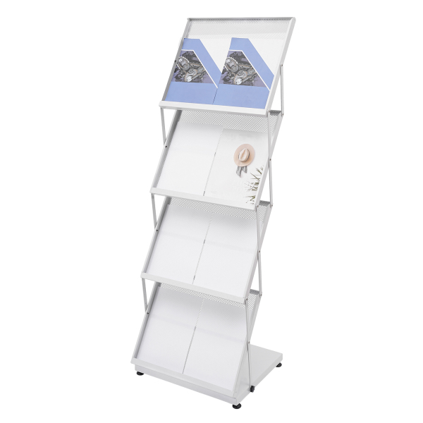 Brochure display stand&Foldable Magazine Rack with 5 Pockets for Exhibition and Trade Show