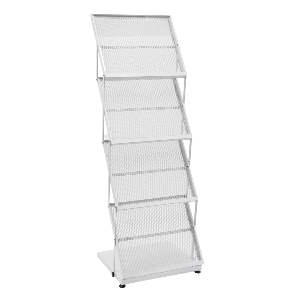 Brochure display stand&Foldable Magazine Rack with 5 Pockets for ...