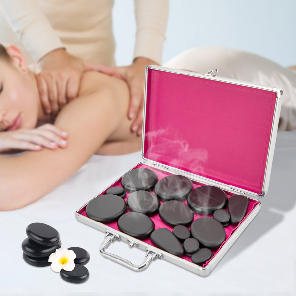 Hot Stones Massage Set 18 Pieces Hot Stones with Heater Kit Hot Stones for Massage  Stones 