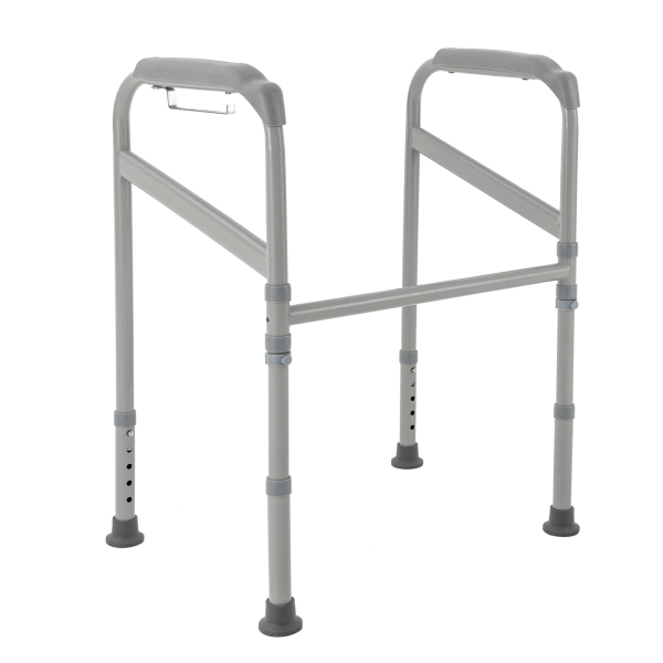 Toilet Safety Support Bar Hand Rail Bathroom Seat Frame Medical Handicap Disabled Adjustable Height Strong Weight-bearing for Homes Hospitals