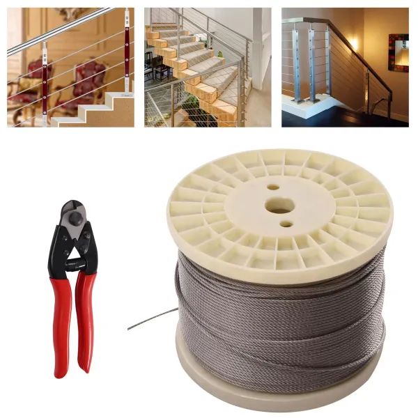 Marine Stainless Steel Grade 316 Wire Cable Decking Rope Balustrade 7x7 1000FT