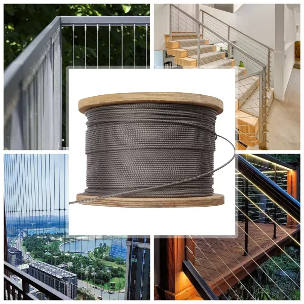 Marine Stainless Steel 316 Wire Balustrade Cable Rope Cable 7x7 Decking+Cutter