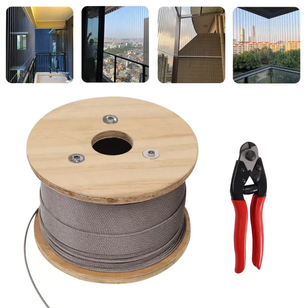 Marine Stainless Steel 316 Wire Balustrade Cable Rope Cable 7x7 Decking+Cutter