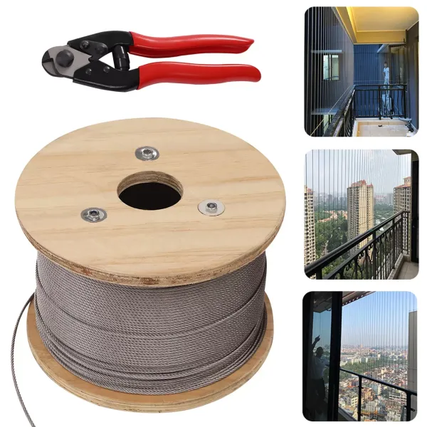 Marine Stainless Steel 316 Wire Balustrade Cable Rope Cable 7x7 Decking+Cutter