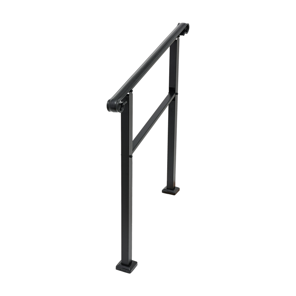 Handrails for Outdoor, Staircase Handrail, 3-Step Handrail Black