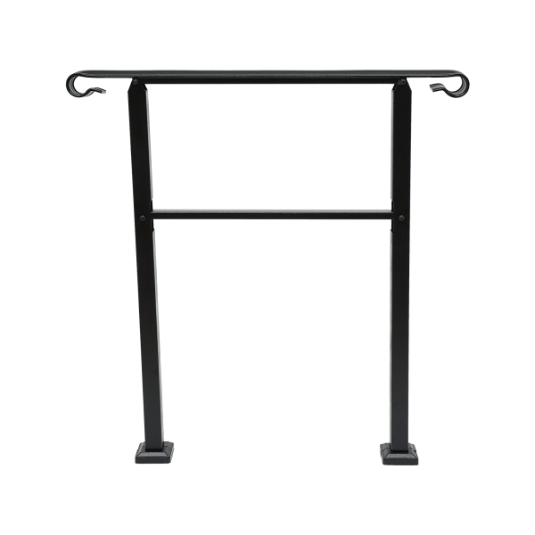 Handrails for Outdoor, Staircase Handrail, 3-Step Handrail Black
