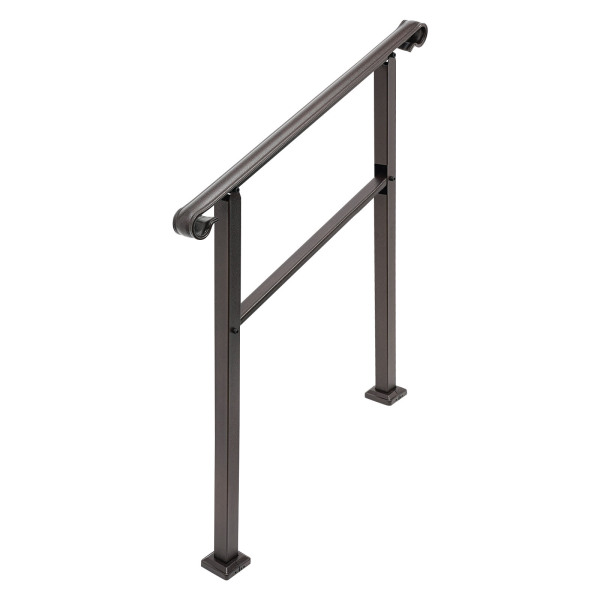 Handrails for Outdoor, Staircase Handrail, 3-Step Handrail Dark Brown