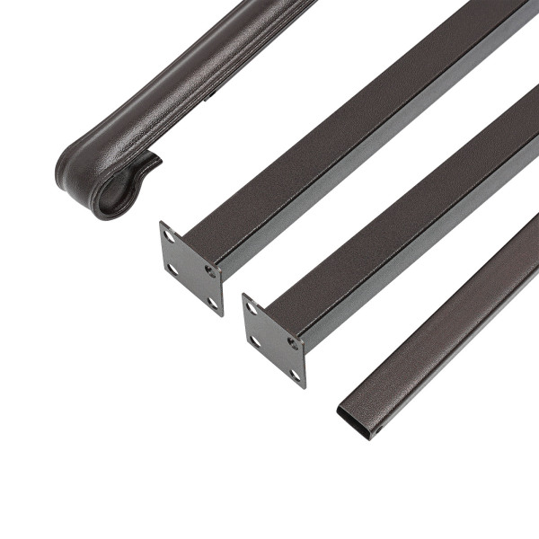 Handrails for Outdoor, Staircase Handrail, 3-Step Handrail Dark Brown