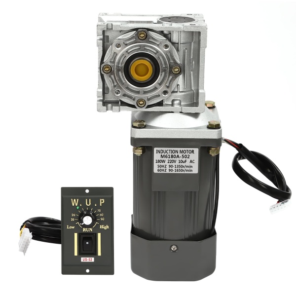 Worm Geared Motor with Speed Controller, Powerful Electric Motor, Gear Motor 180W 50K,RV40