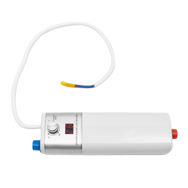 Electric Instant Tankless Hot Water System Shower Heater Under Sink Tap Faucet white