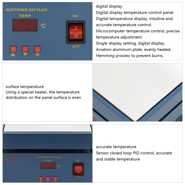 Upgraded 800W Soldering Hot Plate Microcomputer Electric Preheat Soldering Station Welder Hot Plate Rework Heater Lab 200X200mm Plate