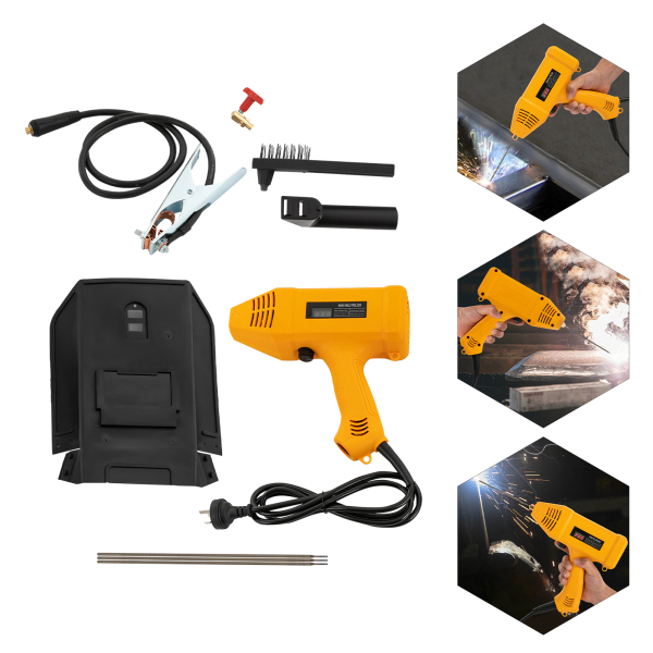 Handheld Welding Machine Portable Digital Welder Gun Portable Welding Machine With Ergonomic Handle Steel Clip LGBT Inverter Technology Digital Display (Orange)