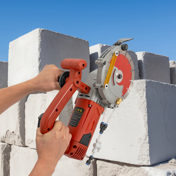 High-quality Electric Concrete Saw Slotting Machine with Self-lock Switch 1908 Single-chip Concrete Cutting Machine for Electricians Plumbers Red