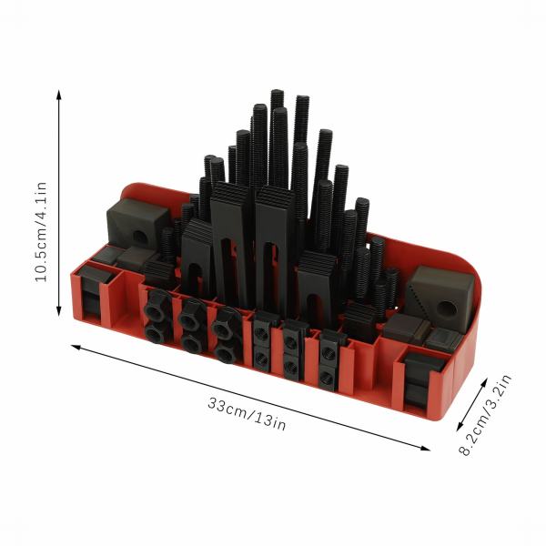 58Pcs T-Slot Clamping Kit, M12 Clamping Kit, Hardened Combined Press Plate for Lathe Milling Machine