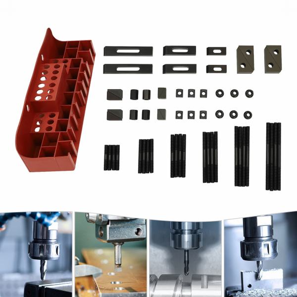 58Pcs T-Slot Clamping Kit, M12 Clamping Kit, Hardened Combined Press Plate for Lathe Milling Machine