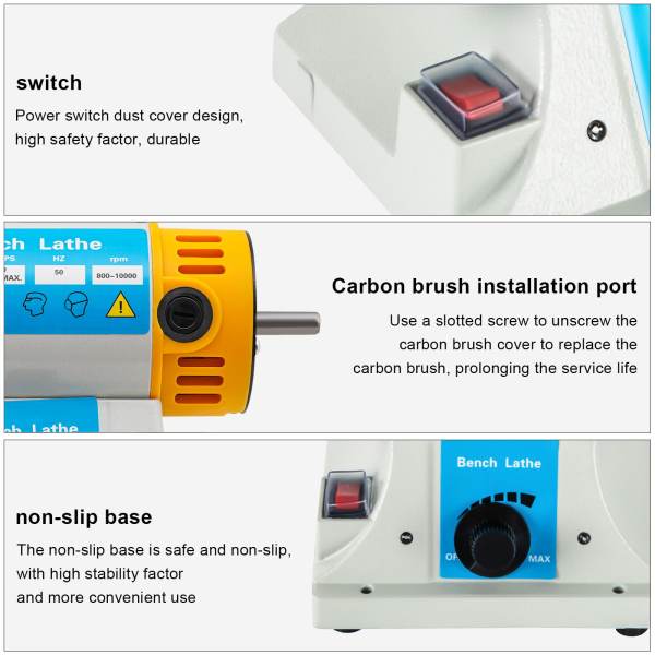 Bench Buffer Polishing Machine with Accessories, Multi-Function Benchtop Polisher Grinder, 220V Jewelry Polisher