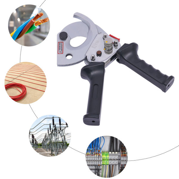 Ratchet Cable Cutter Heavy Duty Ratcheting Wire Cutting Tool Anti-slip Gears with Two Non-slip Long Handles and Solid Screws NEW