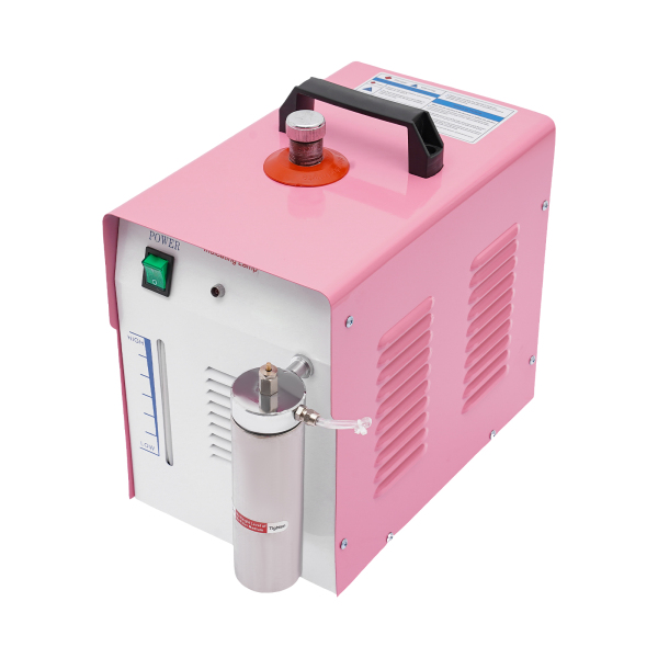 Oxygen Hydrogen Polishing Machine Acrylic Polishing Machine Acrylic Polisher Adjustable Flame Lightweight with 2 Gun Tips Anti-slip Feet Pink Color