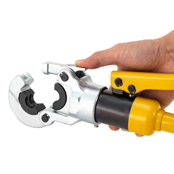 3DNI Crimping Tool Crimping Pliers Crimping Pliers Set with Ergonomic Handle Pressure Relief Switch Practical Slots for Electric Power Transportation Yellow