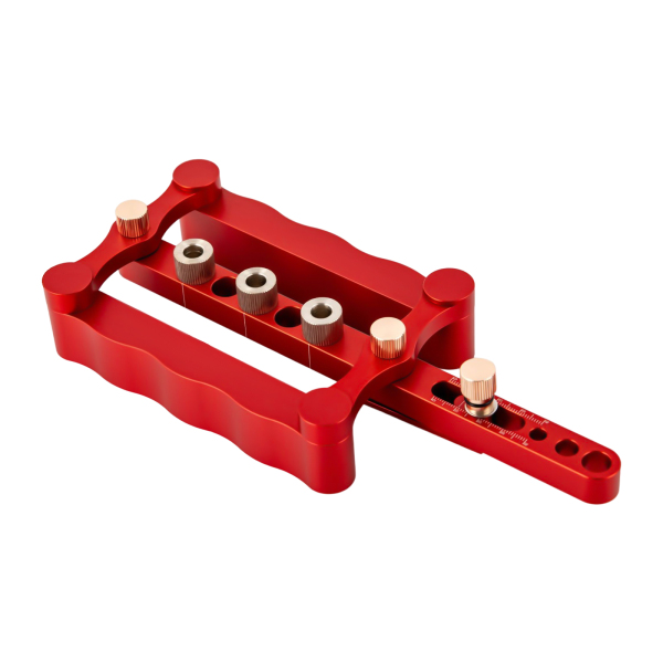 Self Centering Dowelling Jig Metric Wood Punch Drilling Jig Accessories Wavy Woodworking Dowel Hole Drilling Guide Positioner Locator Tool Red