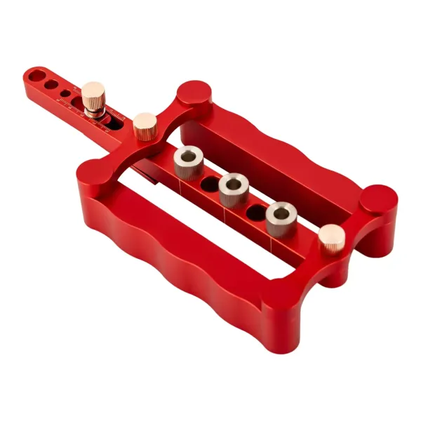 Self Centering Dowelling Jig Metric Wood Punch Drilling Jig Accessories Wavy Woodworking Dowel Hole Drilling Guide Positioner Locator Tool Red