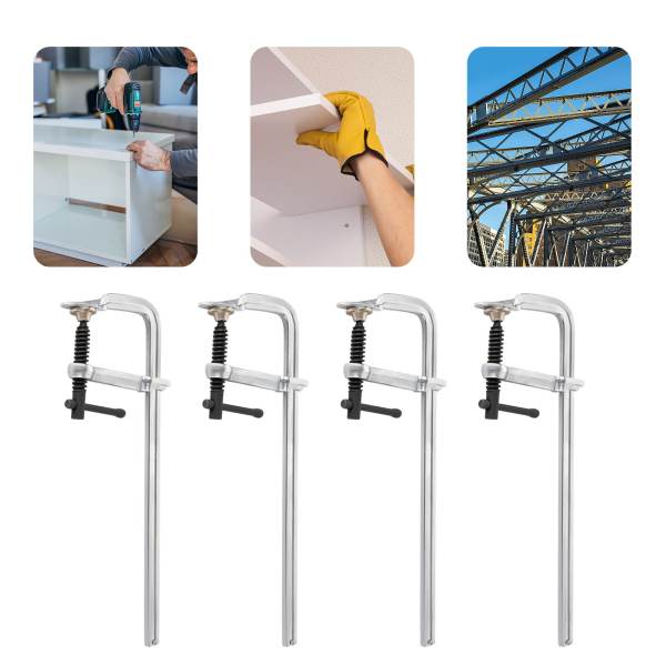 4 Welding Clamps, 300mm x 80mm F Clamp, Industrial Quality Forged Steel Heavy Duty